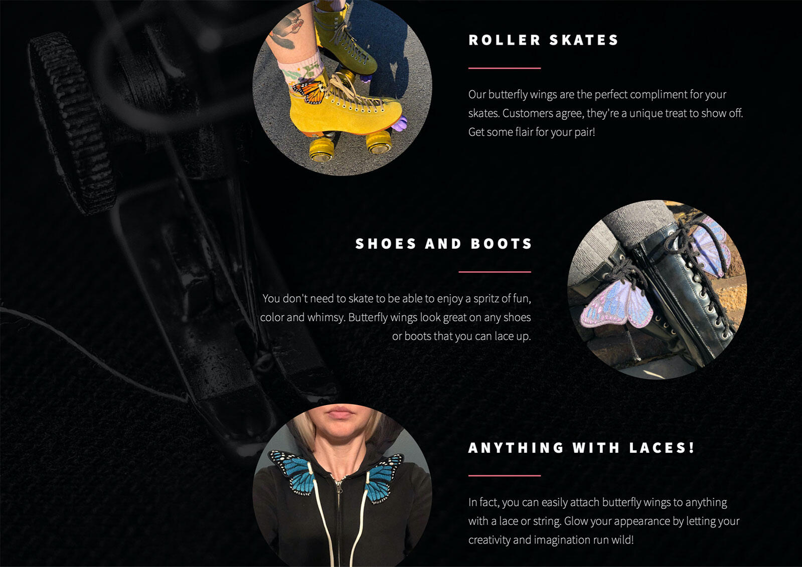 Stitchers3 website screenshot showcasing machine embroidery butterflies.